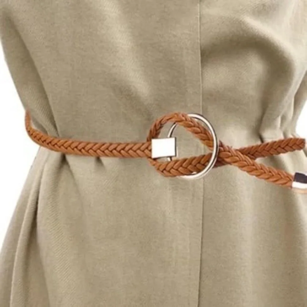 PU Leather Circle Tie Belt